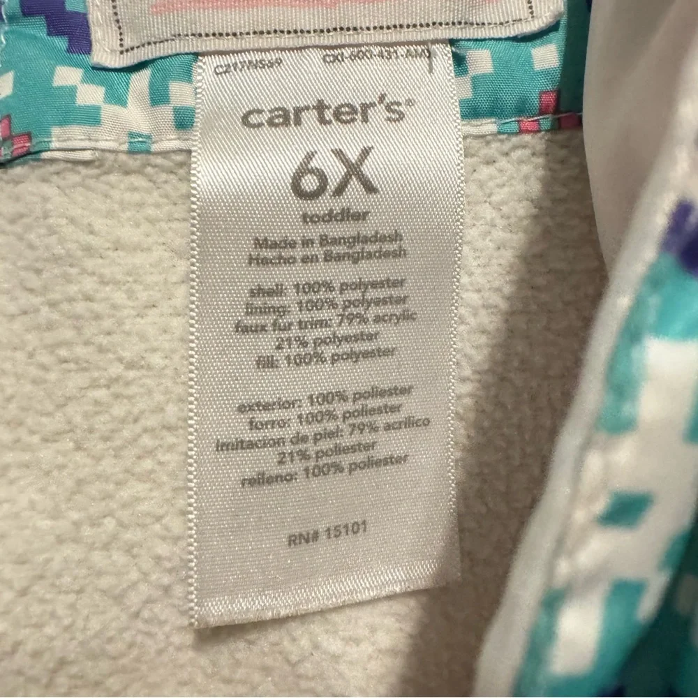 Carter's Nordic Puffer Coat Hooded Winter Snow Pants 6X